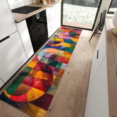 Produktbild von Küchenteppich 80x300cm rutschfest & abwischbar PVC Läufer - Farben von Abstrakte