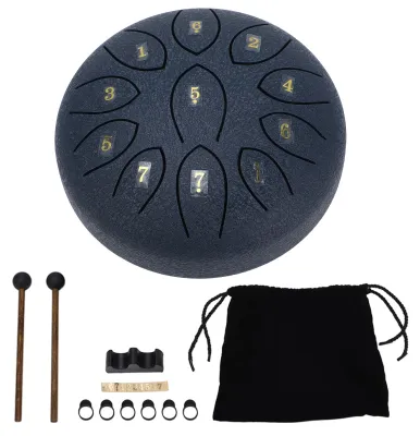 Produktbild von Regentrommel, 6 Zoll, 11 Töne, stilvolles Aussehen, Handpan-Percussion aus Kohlenstoffstahl, Blau
