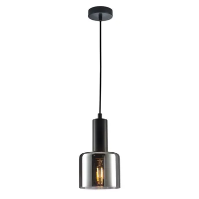 Zdjęcie produktu dla Lampa wisząca Italux Santia nowoczesna czarna PND-65342-1-BK+SG