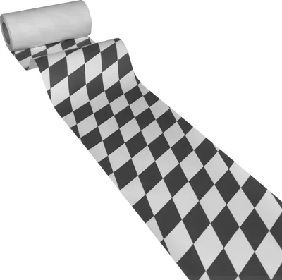 Produktbild von 50m x 0,20m JUNOPAX® Papier Tischband Raute schwarz-weiß