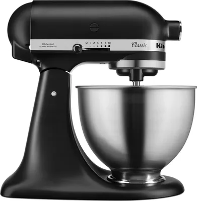 Zdjęcie produktu dla KitchenAid 5K45SSEBM, Mikser stojący, Czarny, Bić, Ugniatać, Miksowanie, Mieszanie, 1,15 m, 4,3 l, 220 RPM
