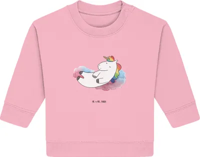 Produktbild von Mr. & Mrs. Panda Organic Baby Pullover Einhorn Wolke 7 12. - 18. Monat - Baumwolle Pink - Geschenk, Einhörner, Realität, Menschen, Bullover, Unicorn