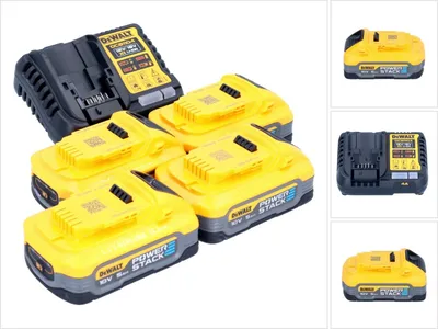 Produktbild von DeWalt DCB 1104 H4 Akku Starter Set 12 V / 18 V 4x Powerstack Akku 5,0 Ah + DCB 1104 Ladegerät