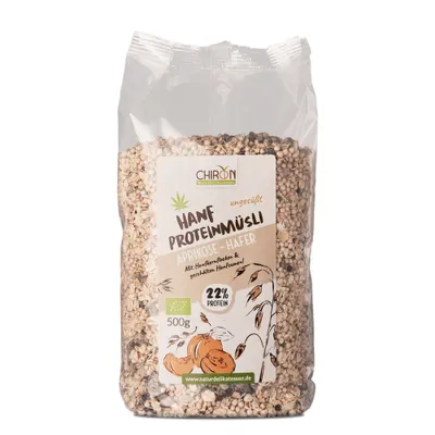 Immagine prodotto di Muesli proteico alla canapa - albicocca e avena 500g