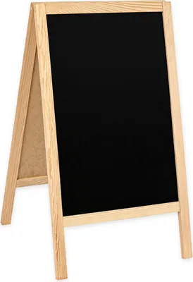 Image de Tableau noir/panneau publicitaire en bois - panneaux publicitaires robustes pour l'intérieur et l'extérieur naturel / Classic / 51 x 90 cm