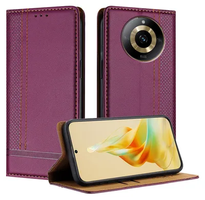 Produktbild von Handyhülle für Realme 11 4G Leder Flip Klappbare Schutzhülle mit Standfunktion Lila