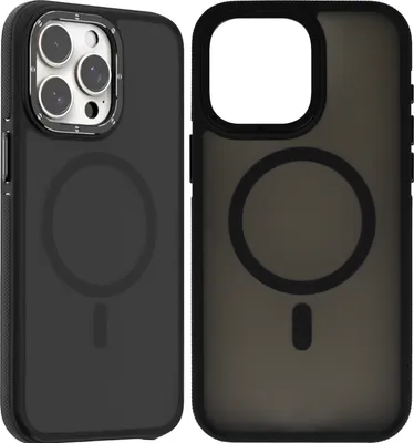 Produktbild von Wörleonline iPhone 15 Pro Hülle rutschfeste Schutzhülle in matter Optik MagSafe kompatibles Case, Schwarz