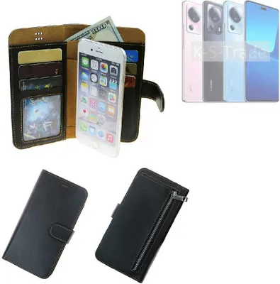 Produktbild von K-S-Trade Schutz Hülle kompatibel mit Xiaomi 13 Lite Klapphülle Case Phone cover Slim Handytasche Handy Hülle schwarz aus Kunstleder (1 Stk)