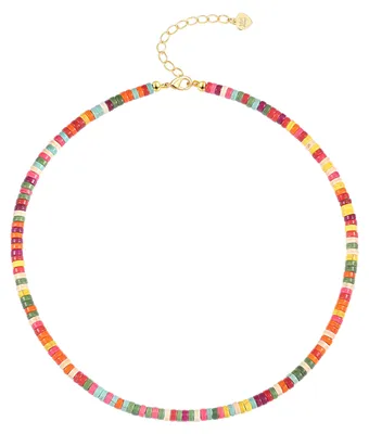 Produktbild von Aobei Pearl Bohemian Beaded Choker Halskette Regenbogen Clay Seed Beads Halskett