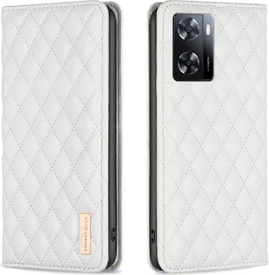 Produktbild von OPPO A57 4G Hülle, Elegant Bookstyle Flip Leder Kartenfächer Schutzhülle mit Ständer für OPPO A57 4G Weiß
