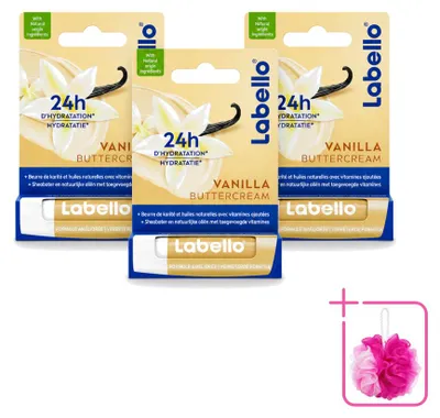 Obrázek produktu pro 3 kusy balzámu na rty Labello, příchuť vanilkové máslové polevy, 4,8 g, balení