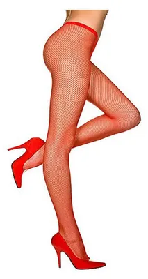 Produktbild von Rote Netzstrumpfhose Damen – Nahtlose Fishnet Strumpfhose 70 DEN – One Size – Für Kostüm & Styling Fans – Halloween Karneval Fasching