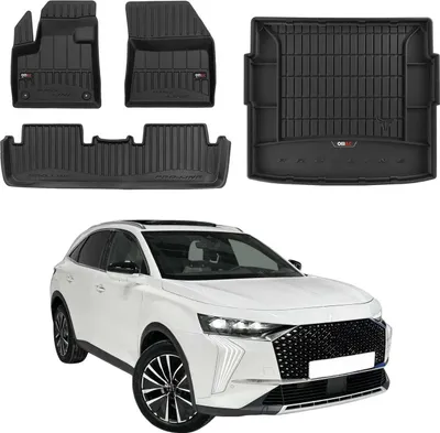 Zdjęcie produktu dla Zestaw dywaników podłogowych i wykładziny bagażnika OMAC do DS7 Crossback 2017-2025 guma TPE 5x