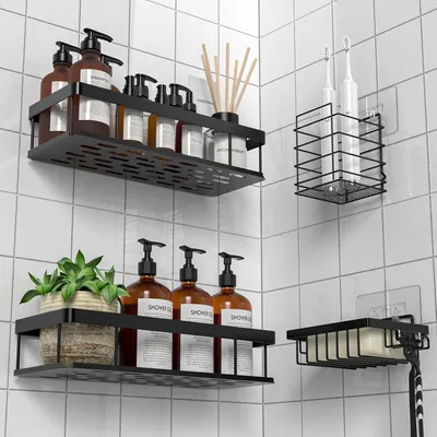 Productafbeelding van Doucherek Zonder Boren - Adhesive Badkamer Doucheplank - 4 Stuks