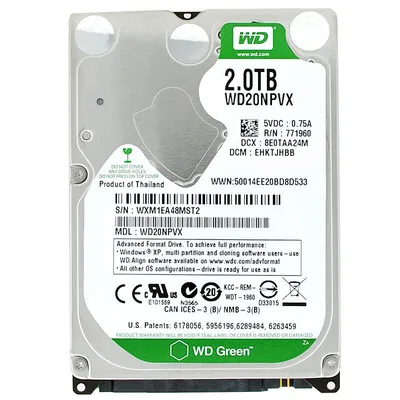Produktbild von Western Digital Green Mobile, 2 TB, Variable, 8 MB, 2.5", SATA