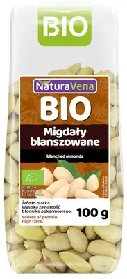 MIGDAŁY BLANSZOWANE BIO 100 g - NATURAVENA
