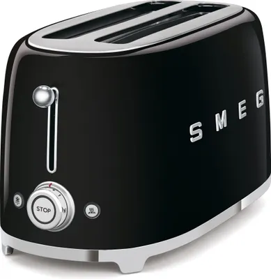 Obrázek produktu pro Smeg TSF02BLEU, 4 krajíců, Černá, Nerezová ocel, Knoflíky, Nerezová ocel, 1500 W