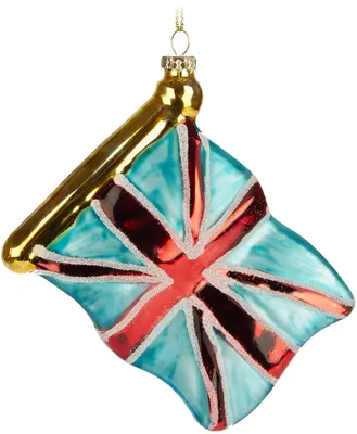 Produktbild von BRUBAKER Flagge Großbritannien - Handbemalte Weihnachtskugel aus Glas - 10 cm Baumkugel - UK Flagge England - Mundgeblasener Christbaumschmuck