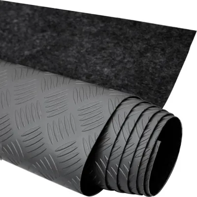 Produktbild von Antirutschmatte Gumimatte Bodenbelag Riffelblech Optik 200 x 100 cm Schwarz