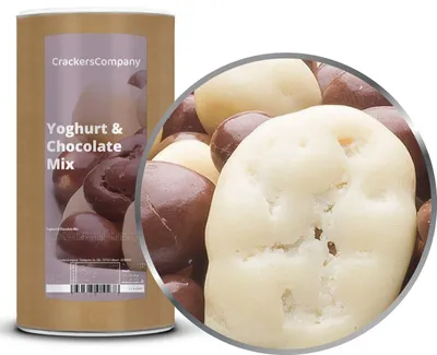 Produktbild von CrackersCompany Joghurt-Schoko-Mischung (Yoghurt & Chocolate Mix), Membrandose groß 850 g
