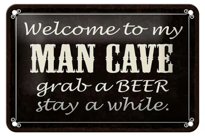 Produktbild von Blechschild Spruch 18x12cm welcome to my MAN CAVE Dekoration