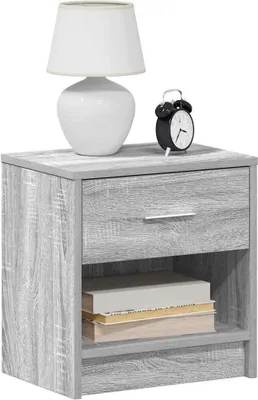 Produktbild von Möbel Nachttisch mit Schublade Grau Sonoma 39x28x41 cm - Nachttische & -schränke CC3784