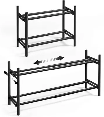 Immagine prodotto di Scaffale per scarpe per spazi ridotti - nero - pratico ed elegante