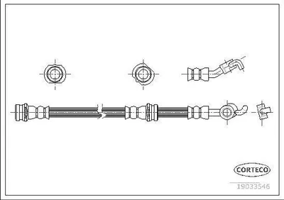 Produktbild von CORTECO 19033546 Bremsschlauch Vorne Rechts für NISSAN MICRA III (K12) Note (E11, NE11) Micra C+C III (K12)