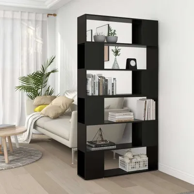 Obrázek produktu pro Regálová knihovna Room Divider Black 100x24x188 cm