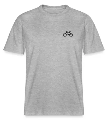 Produktbild von Spreadshirt Stickerei Fahrrad | Silhouette Rennrad Relaxed Fit Uni T-Shirt, 3XL, Grau meliert