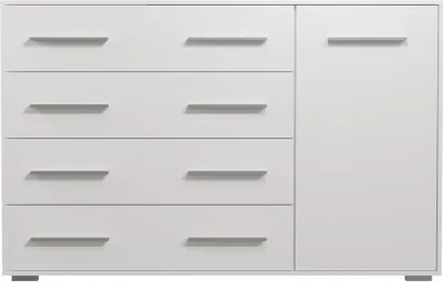 Produktbild von Kommode Schubladkasten Kommode mit Schubladen FRIDA 02 1D4S (Weiß/Weiß)