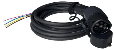 Produktbild von Ladekabel für Elektroautos, Typ 2 - 7 kW Leistung - 25 Meter - Offenes Ende