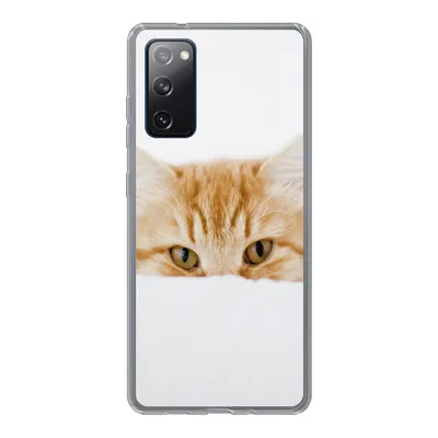 Produktbild von MuchoWow® Handyhülle Schutzhülle Hülle für Samsung Galaxy S20 FE Katze - Rot - Weiß - Mädchen - Jungen - Kind Silikon Softcase Handy Hülle - Abdeckung