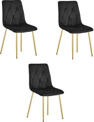 Immagine prodotto di Sedia LIBRA - velluto nero / gambe color oro x 3