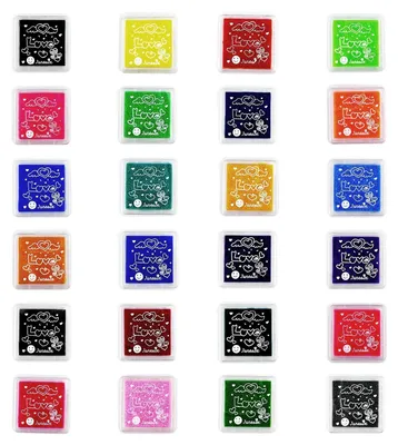 Stempelset für Kinder, 24 Farben, Fingerstempel, Bastelbedarf