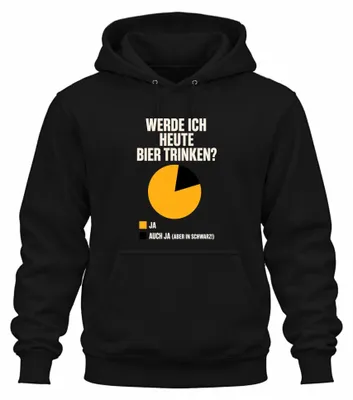 Productafbeelding van Zal ik vandaag bier drinken? Leuk, gezellig, stamtafel, vrijgezellenfeest, hoodie, sweater, zwart, maat S