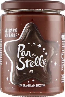 Produktbild von Haselnusscreme mit Keksen 380g - Pan di Stelle