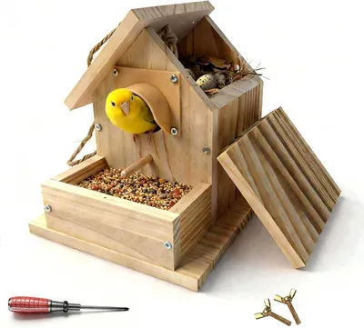Produktbild von Nistkasten für Vögel, wetterfest, hängend, aus Holz, für Garten und Außenbereich