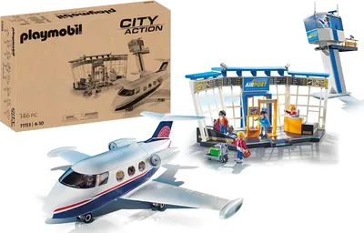 Produktbild von PLAYMOBIL City Action 71153 Flughafen mit Flugzeug und Tower