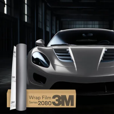 Produktbild von 3M 2080 Car Wrapping Folie 30x152 cm M21 Matte Silver – Premium Autofolie, 3D verformbar, bis 8 Jahre Haltbarkeit