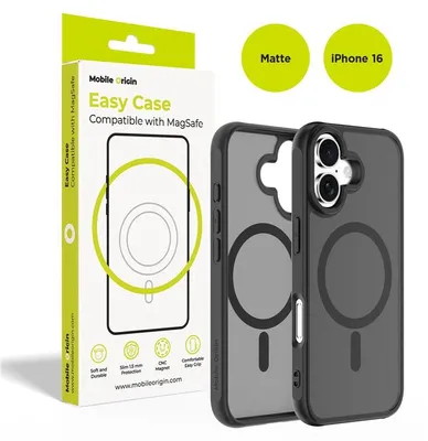Produktbild von Mobile Origin Easy Case, Cover, Apple, iPhone 16, 15,5 cm (6.1"), Schwarz, Transparent