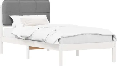 Immagine prodotto di Letto con Testiera Rivestita Grigio chiaro 90 x 200 cm