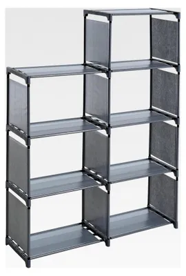 Produktbild von Treppenregal mit 7 Fächern in Grau