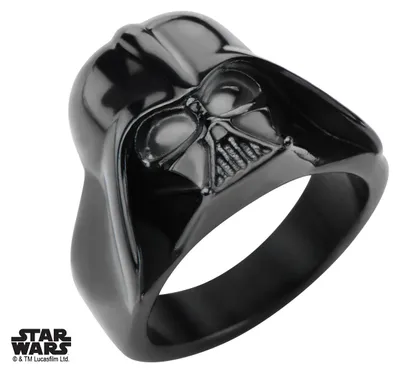 Immagine prodotto di Anello da uomo Star Wars, modello 3D di Darth Vader, in acciaio inossidabile, taglia 12