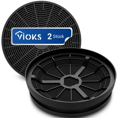 Two charcoal filters for a kitchen hood are shown against a white background.