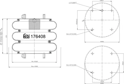 Obrázok produktu pre FEBI BILSTEIN Vzduchový tlmič 176408 508 123 mm 286 mm 9,2 kg