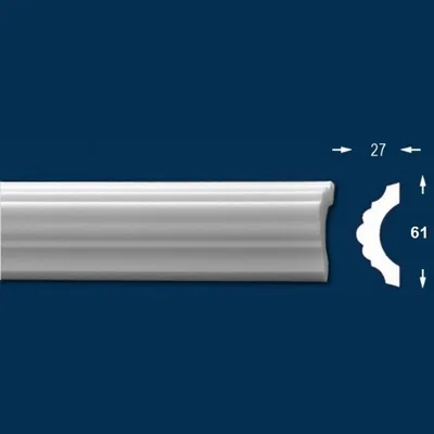 Produktbild von PROVISTON | Wandleiste "59" | 61 x 27 x 2000 mm | Polystyrol | Weiß | Hochwertig | Zierleiste | Modern | Überstreichbar | Langlebig | 2 Meter