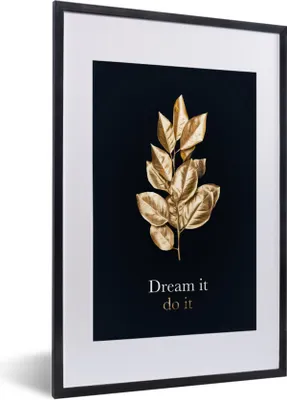 Produktbild von MuchoWow® MuchoWow® Gerahmtes Poster Zitat - Gold - Luxus 40x60 cm - Poster mit zchwarzem Bilderrahmen - Poster in Rahmen