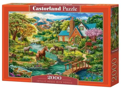 Produktbild von CASTORLAND Puzzle Idyllisches Haus mit Pferden 2000 Teile