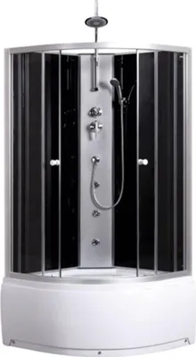 Produktbild von Kerra Hydromassagekabine Karolina 81x81 cm mit Regendusche und Duschwanne / schwarze Rückwände